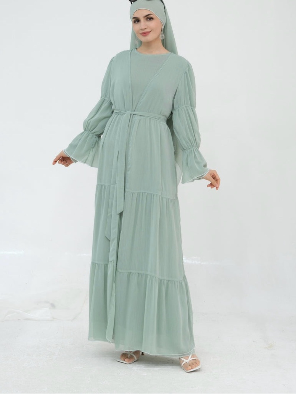 MUSLIM ABAYA DRESS SET WITH HIJAB - ISLAMIC MODEST FASHION